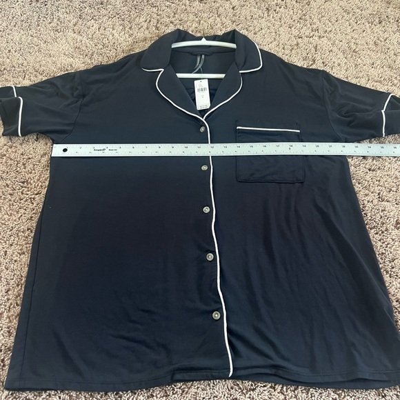 NWT new small Anthropologie briar short sleeve pipes pj pajama top black white - Picture 15 of 17